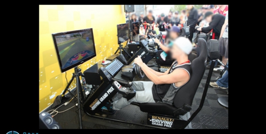 Game setup for people to have a drive round the track before watching the real GP race that day