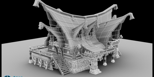 Nordic building wireframe
