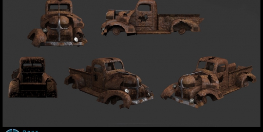 background prop Low poly with Hand painted textures