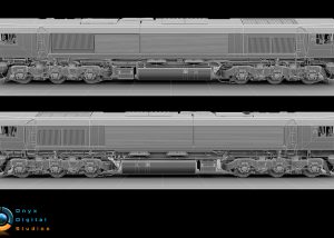 Class 66 locomotive created for a train simulation