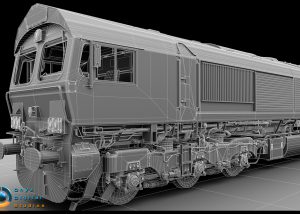 Class 66 locomotive created for a train simulation